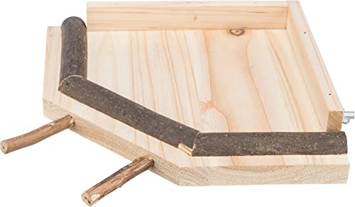 TRIXIE Vogel Käfigzubehör LANDEPLATZ MIT SITZSTANGEN, HOLZ, 19 × 19 cm - 51698 von TRIXIE