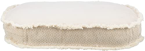 TRIXIE kuscheliges Bett für Hunde und Katzen im angesagten Boho-Design Kissen Boho, OVAL, 100 × 85 cm, BEIGE - mit abnehmbarem, waschmaschinengeeignetem Bezug - 38218 von TRIXIE