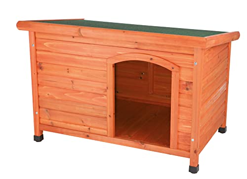 TRIXIE wetterfestes und aufklappbares Hundehaus "natura Hundehütte Classic Flachdach, M–L: 104 × 72 × 68 cm, braun" - 39552 von TRIXIE