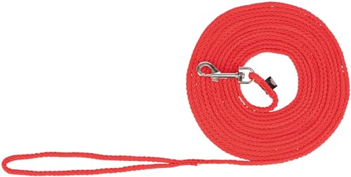 TRIXIE Schleppleine S–M, 15 m ø 5 mm in rot - Lange Hundeleine für Training und Outdoor - für kleine bis mittelgroße Hunde - 19773 von TRIXIE