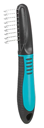 Trixie 24161 Fell-Entfilzer, gebogene Zinken, 18 cm, schwarz, blau von TRIXIE