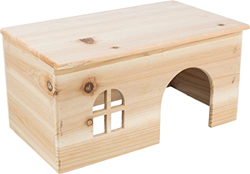 TRIXIE "HAUS, NAGELFREI, ZWERGKANINCHEN, HOLZ, 40 × 20 × 23 CM" für Meerschweinchen und Zwergkaninchen - 61263 von TRIXIE