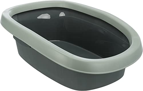 Trixie 40211 Be Eco Katzentoilette Carlo, mit Rand, 31 × 14 × 43 cm, anthrazit/grau-grün von TRIXIE