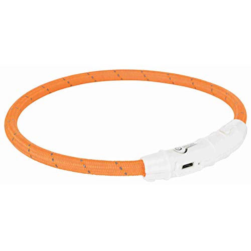 Trixie Flash Leuchtring USB M - L (45 cm/ø 7 mm) orange von TRIXIE