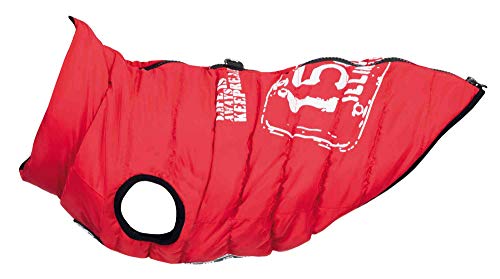 Trixie Mantel Hund Kleidung Haustiere - Jacke Umhang Weste mit Geschirr Großer Hund Kleine Medium Hunde Zubehör Umhang Geschirr Saint-Malo Größe S 40cm Rot von TRIXIE