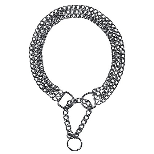 TRIXIE Zug-Stopp-Kettenhalsband Größe L–XL: Halsumfang 60 cm/2,5 mm in silber - stabiles Kettenhalsband 3-reihig für große bis sehr große Hunde, verchromt, leicht zu reinigen, 2268 von TRIXIE