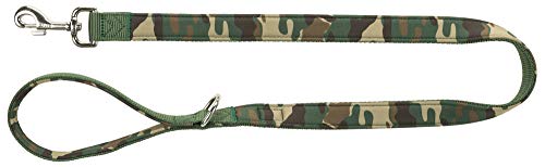 TRIXIE Hundeleine Premium L–XL, 1,00 m 25 mm in Camouflage/waldgrün - stabile Hundeleine mit praktischer Handschlaufe - für große bis sehr große Hunde - 1987323 von TRIXIE