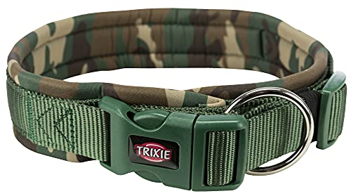 TRIXIE Premium Halsband Größe L: Halsumfang 49–55 cm/25 mm in Camouflage - stufenlos verstellbares Hundehalsband für große Hunde, neoprengepolstert, 1988523 von TRIXIE