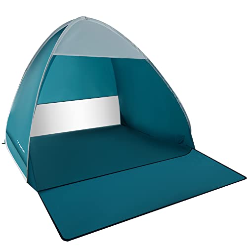 Strandzelt Pop Up 2 Personen 150x120x110 cm Wind- und UV-Schutz 30+ Strandmuschel Baby Kinder Erwachsene Blau 23479 von TRIZAND