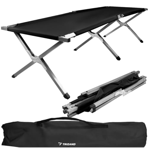 Feldbett Klappbar Belastbar Stabil Komfortabel bis 110kg - Tragebeutel Gästebet - Camping Zelten Schwarz - Oxford 600D - Klappbar für Gäste, Garten, Balkon, Strand Feldbett Klappbar Belastbar Stabil Komfortabel bis 110kg - Tragebeutel Gästebet - Camping Zelten Schwarz - Oxford 600D - Klappbar für Gäste, Garten, Balkon, Strand von TRIZAND