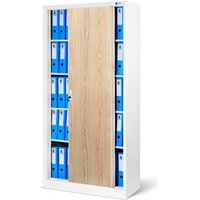 Aktenschrank Büroschrank Stahlschrank weiß-holz 185x90x40 - weiß-holz von JAN NOWAK