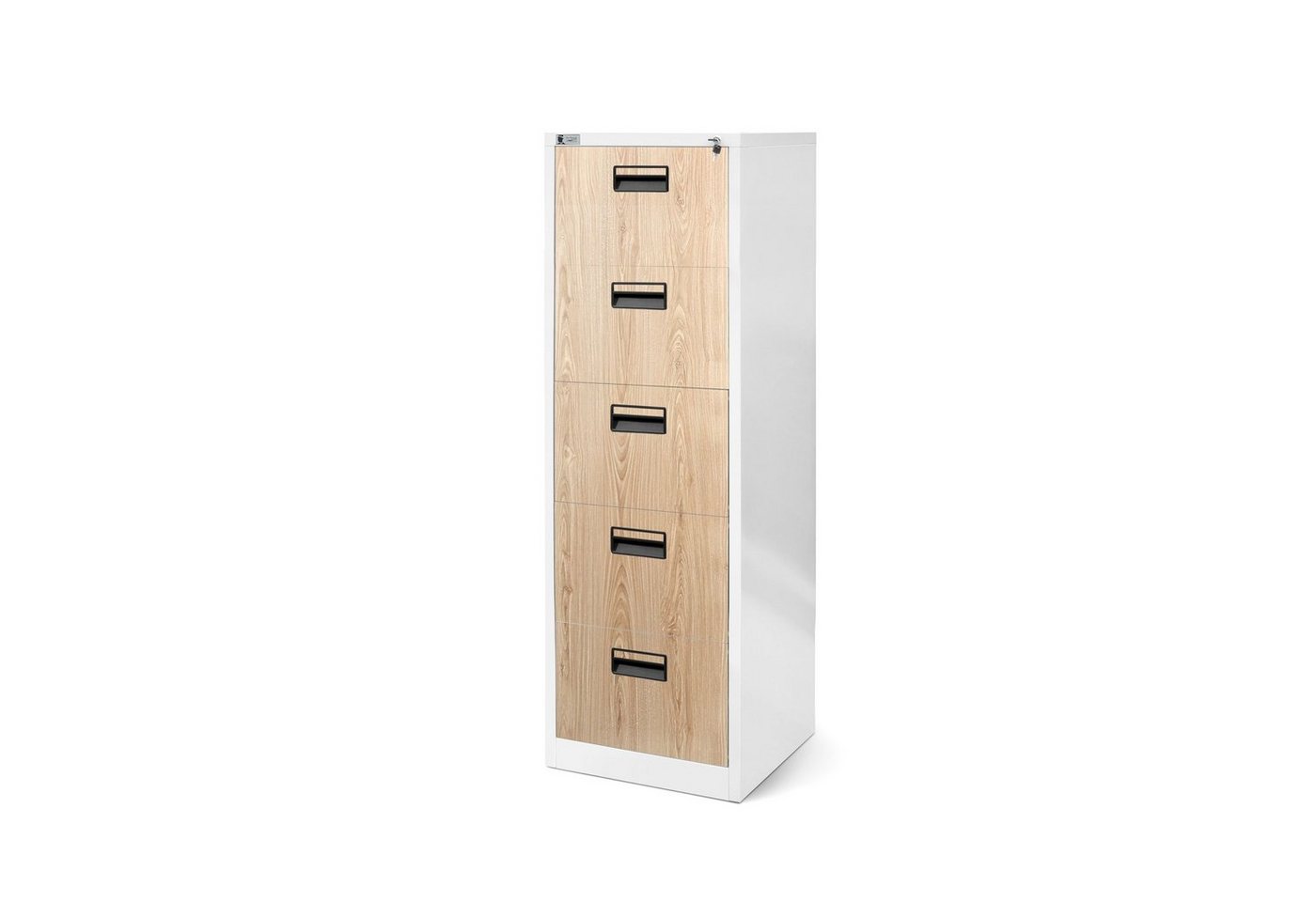 Jan Nowak Aktenschrank Aktenschrank Stahlschrank weiß-holz 163x46x62 von Jan Nowak