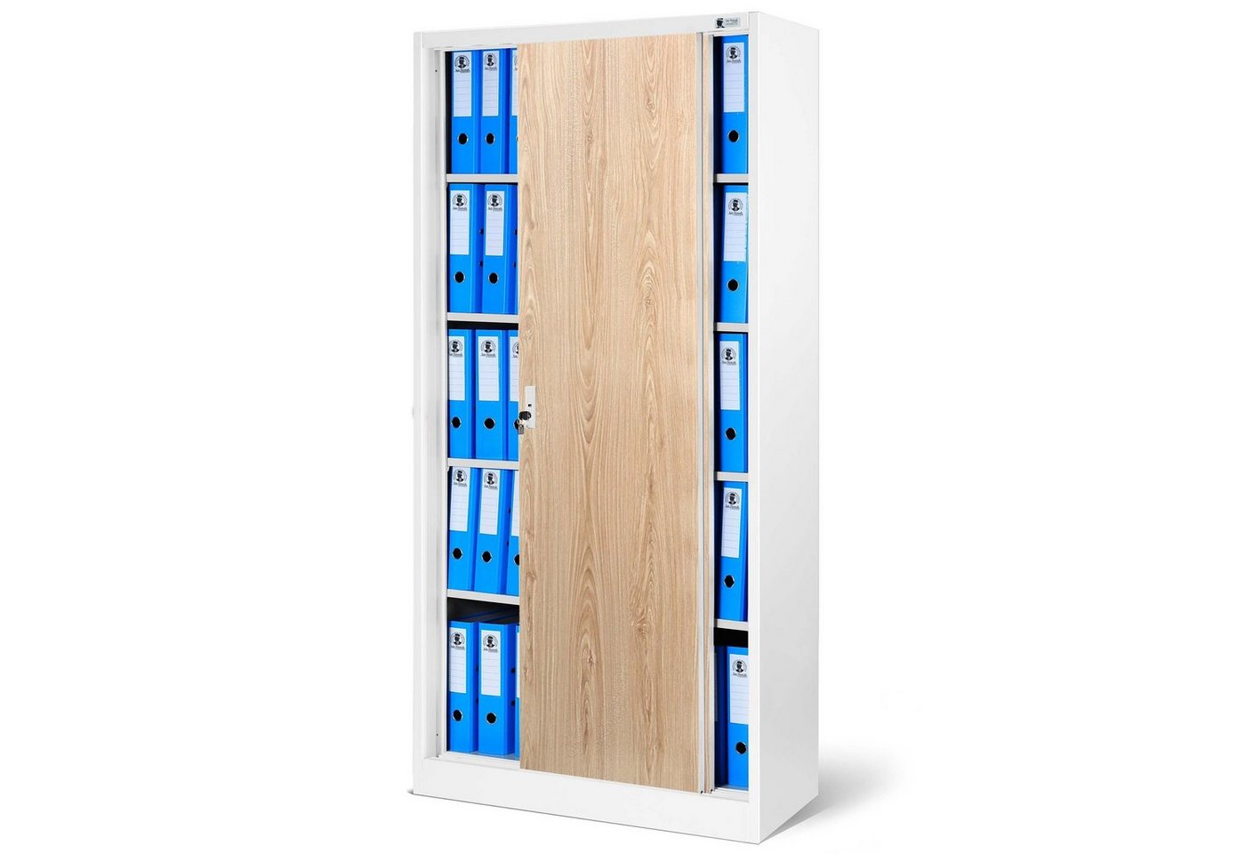 Jan Nowak Aktenschrank Aktenschrank Stahlschrank weiß-holz 185x90x40 von Jan Nowak