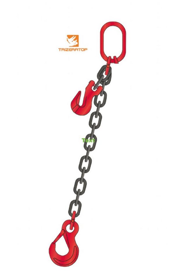 TRIZERATOP Anschlagkette Anschlagkette 1-Str. 8mm WLL 2,0t 4m + KK von TRIZERATOP