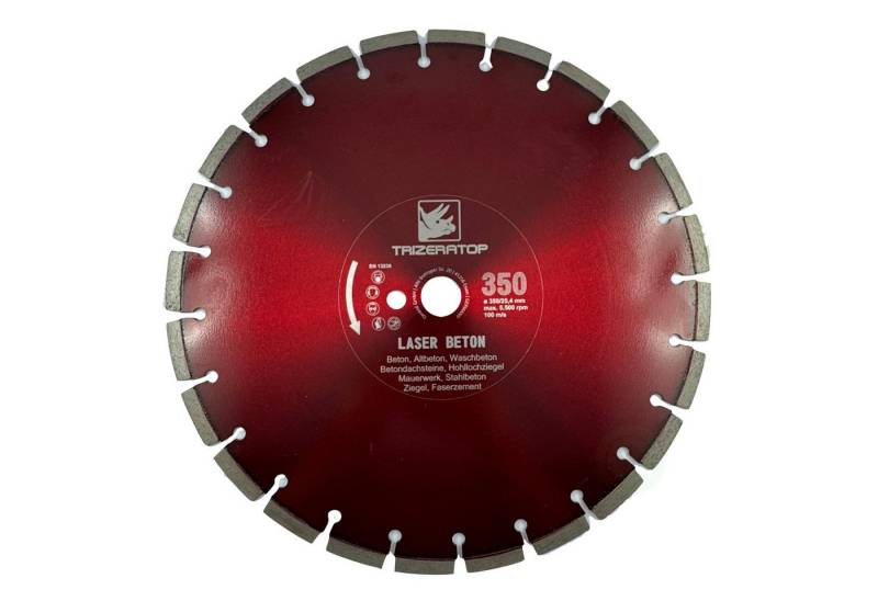 TRIZERATOP Diamanttrennscheibe Diamanttrennscheibe Beton 350x25,4 mm 10 mm Segment Diamantscheibe von TRIZERATOP