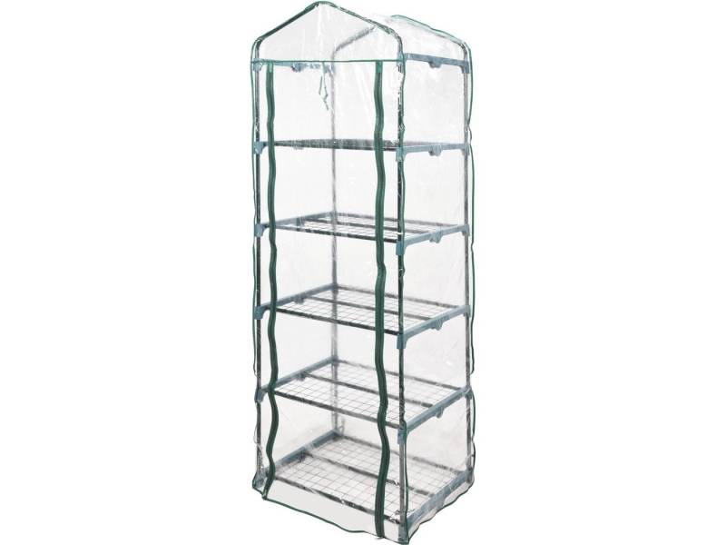 TRIZERATOP Gewächshaus Mini Gewächshaus mit 5 Ablagen 200x69x49 cm, PVC/Stahl, BxTxH: 100 x 100 x 100 cm, Komplett von TRIZERATOP