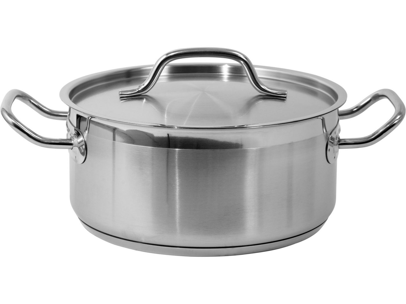 TRIZERATOP Kochtopf Profi Kochtopf NIEDRIG 24x11cm 5 Liter mit Deckel, (Profi Kochtopf NIEDRIG 24x11cm 5 Liter mit Deckel, Profi Kochtopf NIEDRIG 24x11cm 5 Liter mit Deckel), satiniert von TRIZERATOP
