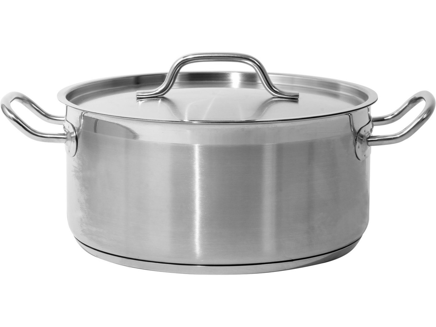 TRIZERATOP Kochtopf Profi Kochtopf NIEDRIG 28x13cm 8 Liter mit Deckel, (Profi Kochtopf NIEDRIG 28x13cm 8 Liter mit Deckel, Profi Kochtopf NIEDRIG 28x13cm 8 Liter mit Deckel), satiniert von TRIZERATOP