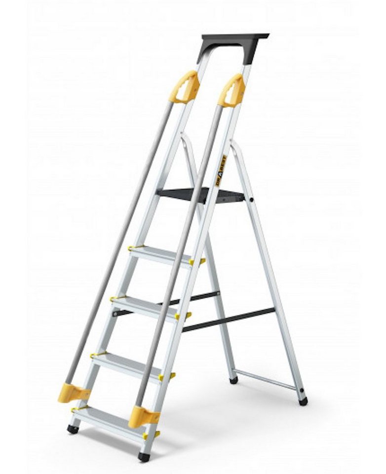 TRIZERATOP Stehleiter Stehleiter 5 Spr. 150kg Haushaltsleiter + Geländer (Stehleiter ALDP + P 5 (150kg) Haushaltsleiter + Geländer) von TRIZERATOP