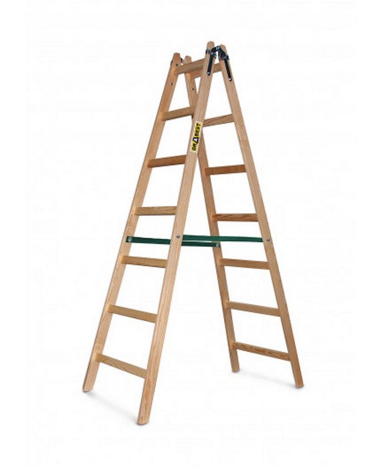 TRIZERATOP Stehleiter Stehleiter Malerleiter 2x7 Spr. Holz Doppelleiter (Stehleiter Malerleiter DREW7 Holz) von TRIZERATOP