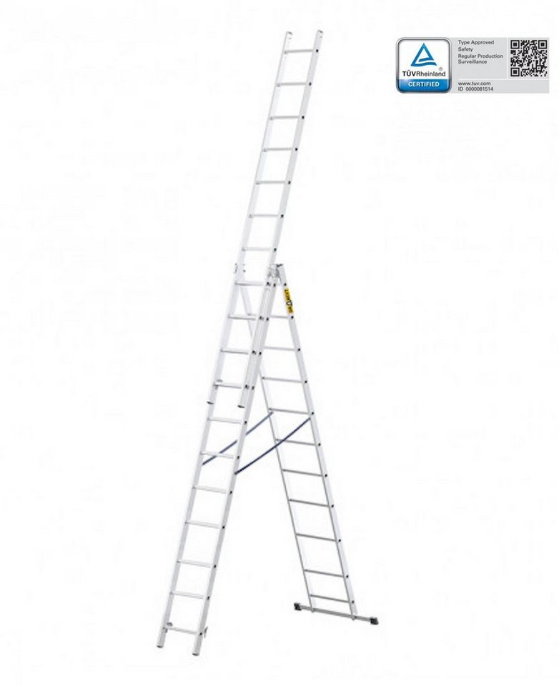 TRIZERATOP Vielzweckleiter Mehrzweckleiter 3X11-BASIC Stehleiter Anlegeleiter (Mehrzweckleiter 3X11-BASIC) von TRIZERATOP