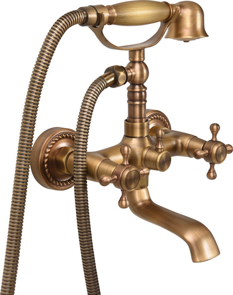 TRIZERATOP Wannenarmatur Badewannenarmatur RETRO BRONZE 1 (komplett, komplett) von TRIZERATOP