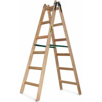 Trizeratop - Stehleiter Malerleiter 2x6 Sprossen Holz Doppelleiter von TRIZERATOP