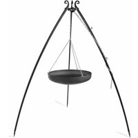 Wok am Dreibein, 200 cm Höhe, Rohstahl, 70 cm Durchmesser von TRIZERATOP