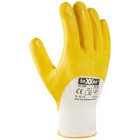 teXXor® Polyester-Strickhandschuhe NITRIL BESCHICHTET, Weiß/Gelb von TRIZERATOP