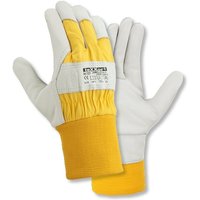 teXXor® Rindvollleder-Winterbauhandschuhe HIMALAYA II, Leder Natur/Drell Gelb von TRIZERATOP