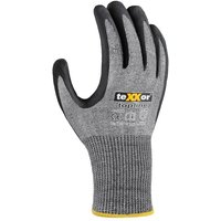 teXXor® Schnittschutz-Strickhandschuhe BESANDETE NITRILBESCHICHTUNG, Grau/Schwarz von TRIZERATOP