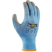 teXXor® Schnittschutz-Strickhandschuhe PU-BESCHICHTUNG, Grau/Hellblau-meliert von TRIZERATOP