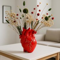 Herzlicht - Rote Herzvase Mit Goldkante Handgefertigte Deko Getrockneten Blumen | Blumenschiff By Trivonuschi Herzlicht - Rote Herzvase Mit Goldkante Handgefertigte Deko Getrockneten Blumen | Blumenschiff By Trivonuschi von TRIvonUSCHI