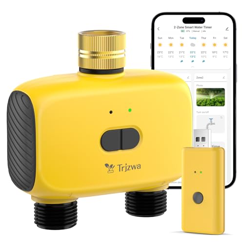 TRJZWA WLAN Bewässerungscomputer mit 2 Ausgängen Programmierbare für Garten,Rasen,Automatische Zeitgesteuerte Bewässerung Smart Bewässerungssystem mit WiFi-Hub-Fernbedienung,Regenverzögerung TRJZWA WLAN Bewässerungscomputer mit 2 Ausgängen Programmierbare für Garten,Rasen,Automatische Zeitgesteuerte Bewässerung Smart Bewässerungssystem mit WiFi-Hub-Fernbedienung,Regenverzögerung von TRJZWA