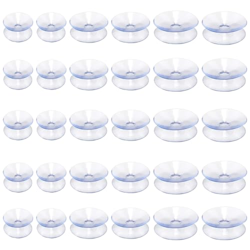 TRKETK 30 Stück Suction Cup Pad Double Saugnäpfe für Glasplatten Rutschfest Plastiksauger Saugknopf Haken Kleine Saugnäpfe für Outdoor Küche Glasplatte Glastischspiegel Fenster Dekoration von TRKETK
