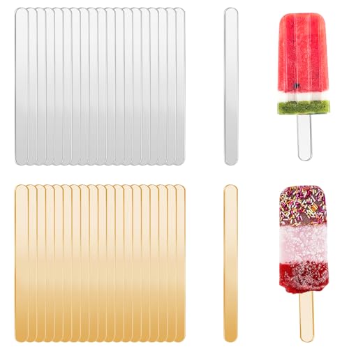 TRKETK 40 Stück Acryl-Eisstiele Wiederverwendbare Acryl Sticks Eisstiele Transparente Eis Cake Formen Eis am Stiel für Süßigkeiten Selbstgemachtes Eis Kuchen Desserts DIY-Kunst TRKETK 40 Stück Acryl-Eisstiele Wiederverwendbare Acryl Sticks Eisstiele Transparente Eis Cake Formen Eis am Stiel für Süßigkeiten Selbstgemachtes Eis Kuchen Desserts DIY-Kunst von TRKETK