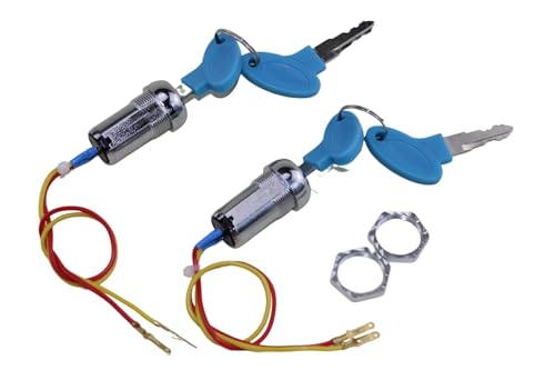 Trkimal 2 Sätze 2 Drähte Zündschalter mit Schlüssel, Schlüsselschalter, Zündung Key, Zuendschloss Roller Schlüsselschalter 12v 2 Polig 30A für Elektro-Roller ATV Moped Go Kart von TRKIMAL