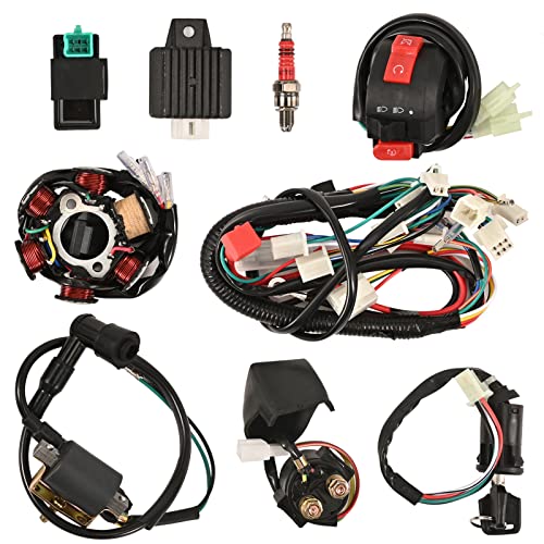 Trkimal Motorrad Vollelektrischer Kabelbaum 6-polig Stator Elektrostator CDI Spule Webstuhl Zündung für 4-Takt ATV 50cc 70cc 90cc 110cc 125cc Pit Quad Dirt Bike Buggy Go Kart Trkimal Motorrad Vollelektrischer Kabelbaum 6-polig Stator Elektrostator CDI Spule Webstuhl Zündung für 4-Takt ATV 50cc 70cc 90cc 110cc 125cc Pit Quad Dirt Bike Buggy Go Kart von TRKIMAL