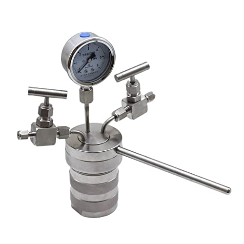 Hydrothermalsynthese-Autoklav-Reaktorgefäß + Einlass-Auslass-Messgerät 100 ml 6 MPa Hydrothermalsynthese-Autoklav-Reaktorgefäß + Einlass-Auslass-Messgerät 100 ml 6 MPa von TRKKXV
