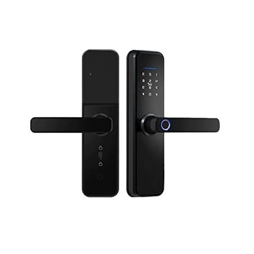 Intelligentes Schloss Biometrische Fingerabdrucksicherheit Intelligentes Tuya Smart Passwort Elektronisches Türschloss for Öffnen der Tür aus der Ferne(22x220 R) von TRKKXV
