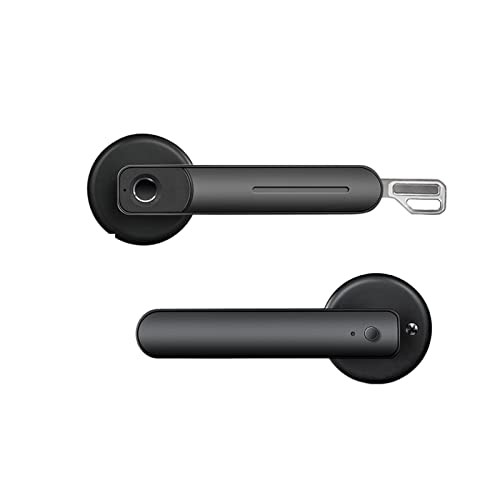 Intelligentes Schloss Elektronisches Türschloss Ttlock Biometrischer Fingerabdruck-Schlossgriff USB wiederaufladbar Anti-Diebstahl Keyless Entry Smart Home(Ttlock Black) von TRKKXV
