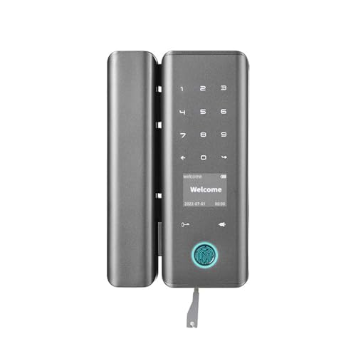 Intelligentes Schloss Tuya Smart-Finrprint Karte Passwort NFC Automatische Sperre Mit Schlüssel For Home Office Rahmenlose Rahmen Push-Schiebetür(Tuya Type F) von TRKKXV