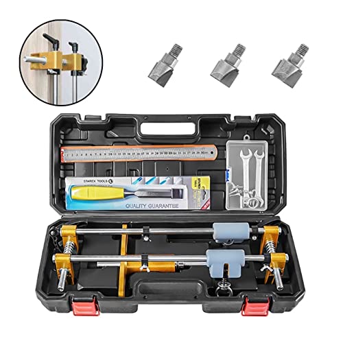 Lock Hole Opener Kit Lock Mortiser Slotter Jig Key Hole Installation Bohrführungssystem for Holztüren passender Schlitzbohrer(16 18 22mm set) von TRKKXV