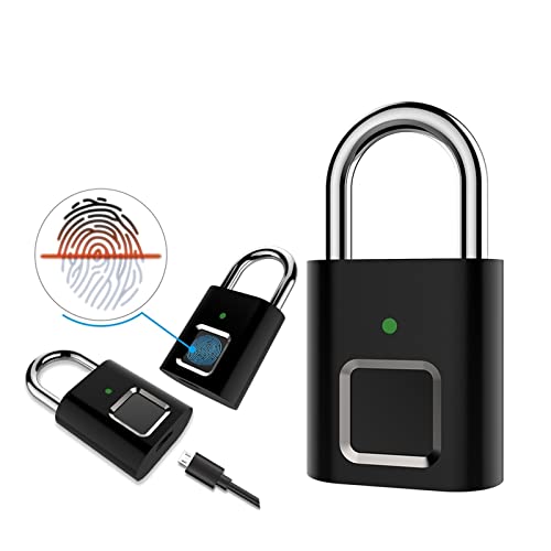 TRKKXV Intelligentes Schloss 1 Stück Tuya APP Smart Fingerprint Türschloss Biometrischer schlüsselloser Zugang Griffschloss mit 2 mechanischen Schlüsseln ohne Passwort Schwarz(Fingerprint Padlock) TRKKXV Intelligentes Schloss 1 Stück Tuya APP Smart Fingerprint Türschloss Biometrischer schlüsselloser Zugang Griffschloss mit 2 mechanischen Schlüsseln ohne Passwort Schwarz(Fingerprint Padlock) von TRKKXV