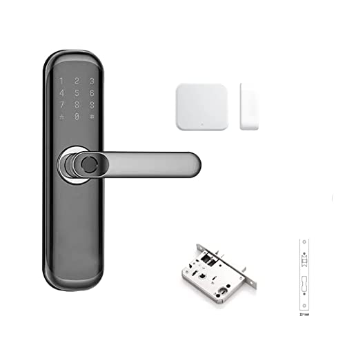 TRKKXV Intelligentes Schloss Biometrische Fingerabdruck-Digitaltastatur Keyless Entry Code Intelligentes Türschloss mit Griff(Kit9) von TRKKXV