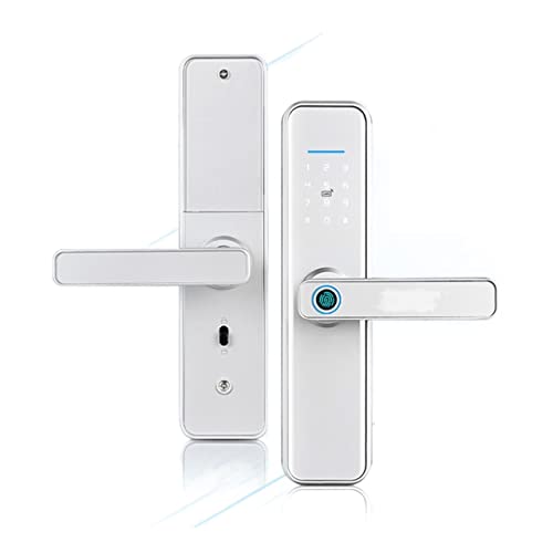 TRKKXV Intelligentes Schloss Fingerabdruck Wasserdicht Tuya Cerradura Inteligente Fechadura ELETRONICA Sliver Smart Türschloss(X7tyS-3585) von TRKKXV