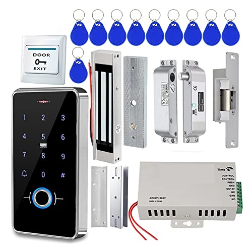 TRKKXV Intelligentes Schloss Türschloss mit Fingerabdruck-Zugangskontrollsystem, IP68-Vollständig wasserdichtes Elektroschloss-Set for den Haussafe, im Freien(F20IC Kit2) von TRKKXV