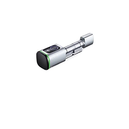 TRKKXV Intelligentes Schloss Tuya APP Fingerabdruck RFID Karte Euro Knauf Zylinderschloss Elektronisches Smart Türschloss Digital Keyless Ersetzen(Silver with gateway,A 35 B 35) von TRKKXV