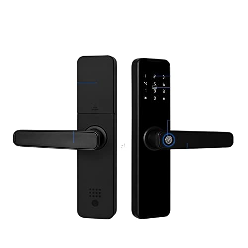 TRKKXV Intelligentes Schloss Tuya Digital Electronic Lock Biometric Fingerprint Keyless Entry Türschloss mit 4 PCS-Karten for Home Office Apartment(Singnal) von TRKKXV