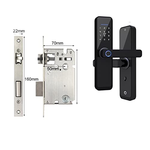TRKKXV Intelligentes Schloss Tuya Türschlösser Biometrischer Fingerabdruck-Schließfach Hotel Smart Entry Home Handle App Entsperren Sie das digitale intelligente Schloss(160 5050) von TRKKXV